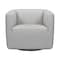 Armen Living Melanie Swivel Dove Gray Genuine Leather Barrel Chair LCMECHDV - alternate 6